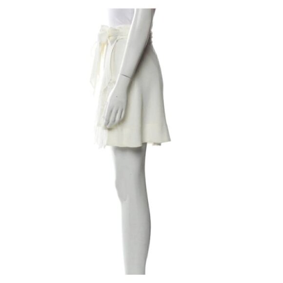 IRO White Nicole Wrap Whimsical Lace Trim Preppy Mini Skirt Size 2 XS - Picture 12 of 12